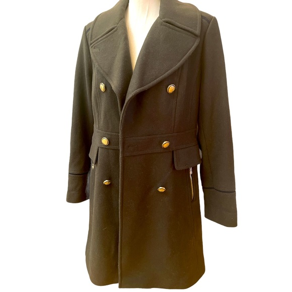 VINCE CAMUTO L | Double Breasted Wool Coat L | Military Style Coat L - Picture 1 of 12